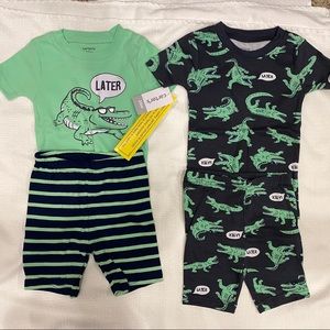 Boys NWT 2 sets short jammies alligator 24 mo